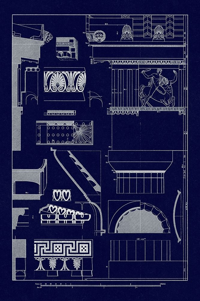 Details of Parthenon at Athens (Blueprint) art print by J. Buhlmann for $57.95 CAD