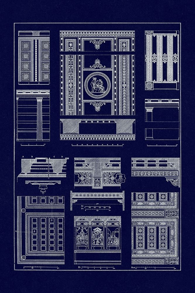 Ceilings with Visible Course of Beams (Blueprint) art print by J. Buhlmann for $57.95 CAD