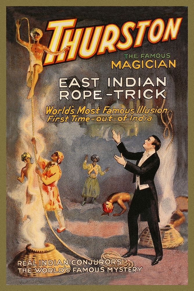 Magicians: East Indian Rope Trick: Thurston the Famous Magician art print by Strobridge for $57.95 CAD