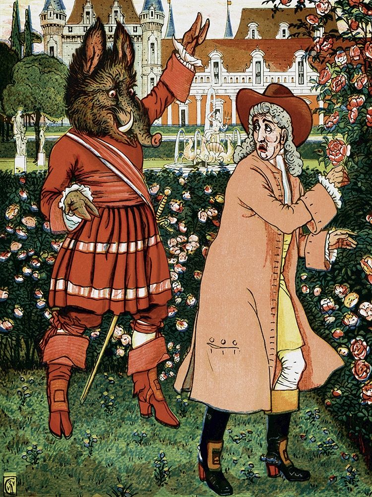 Beauty and the Beast - The Beast in Red art print by Walter Crane for $57.95 CAD