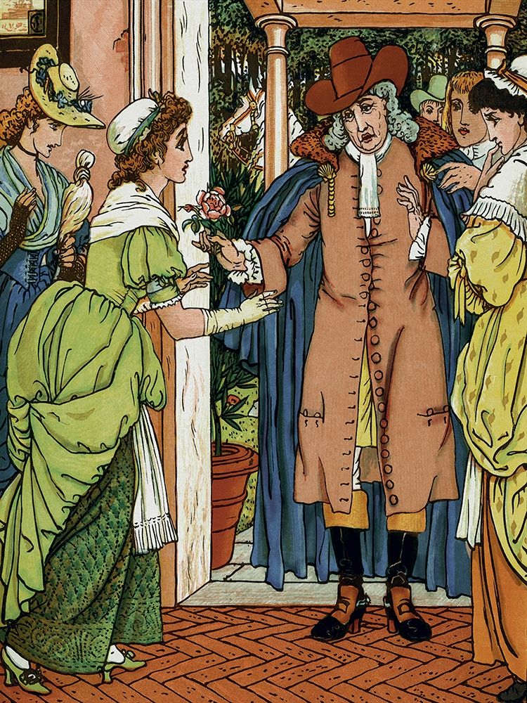 Beauty and the Beast - Greetings art print by Walter Crane for $57.95 CAD