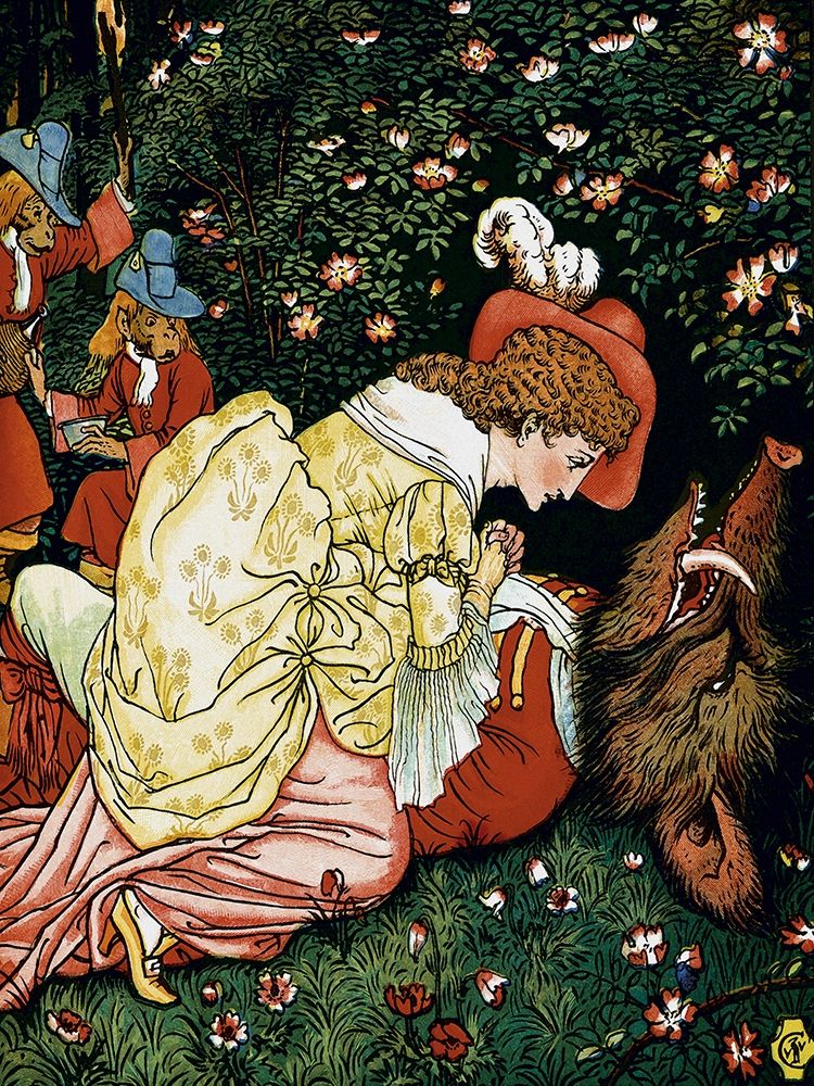 Beauty and the Beast - In the Woods art print by Walter Crane for $57.95 CAD