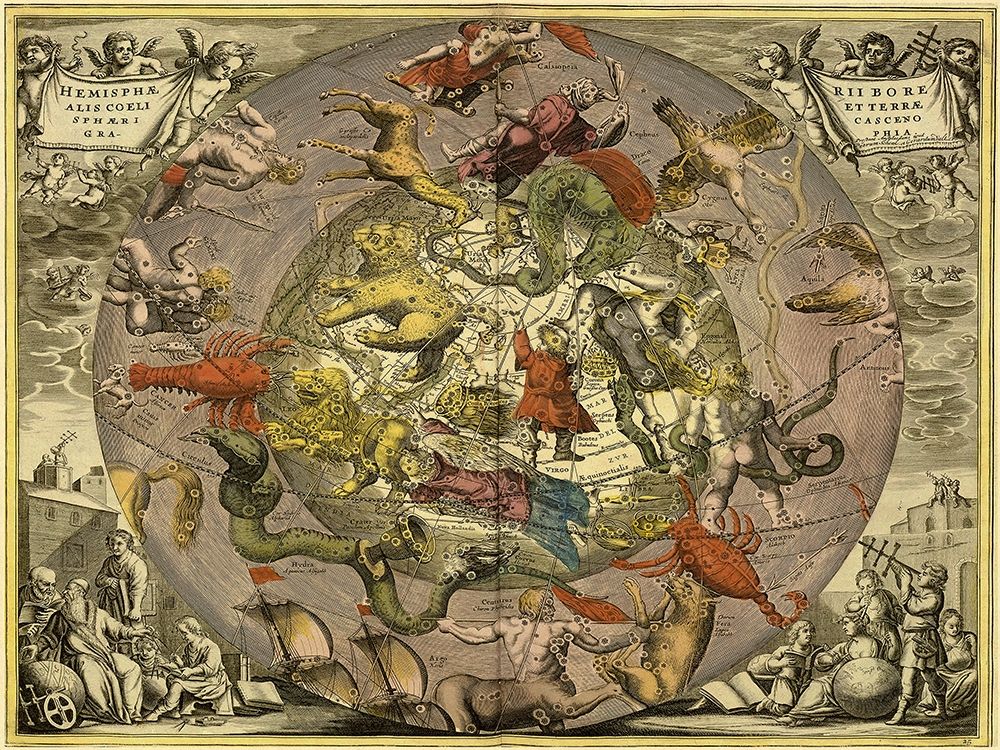 Maps of the Heavens: Hemisphaeriibore Alis Coelietterrae art print by Andreas Cellarius for $57.95 CAD