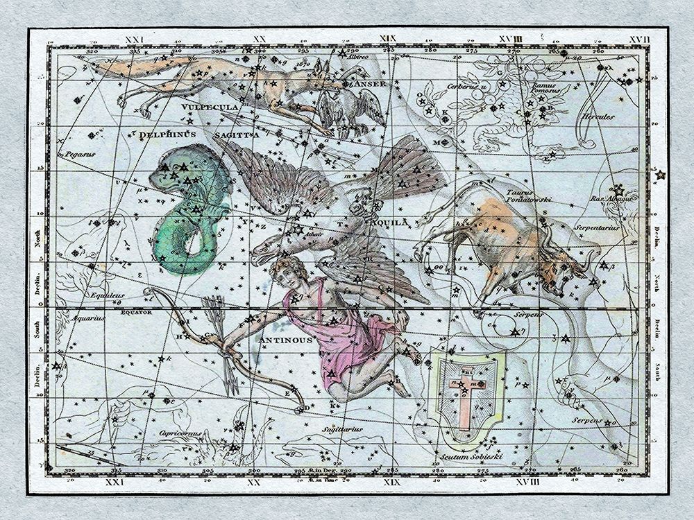 Maps of the Heavens: Aquila - Jupiters Eagle art print by Alexander Jamieson for $57.95 CAD