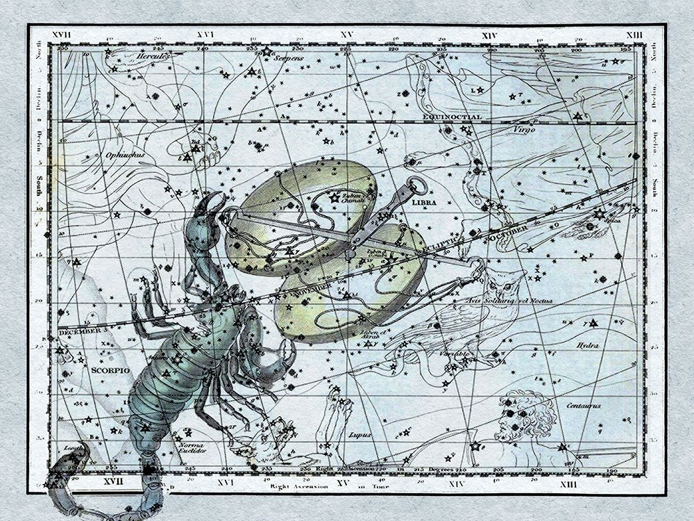 Maps of the Heavens: Libra - the Scales and The Scorpion art print by Alexander Jamieson for $57.95 CAD