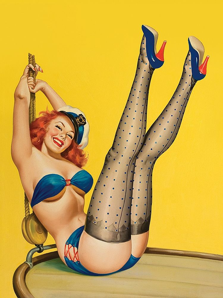 Mid-Century Pin-Ups - Flirt Magazine - Sailor Girl art print by Peter Driben for $57.95 CAD