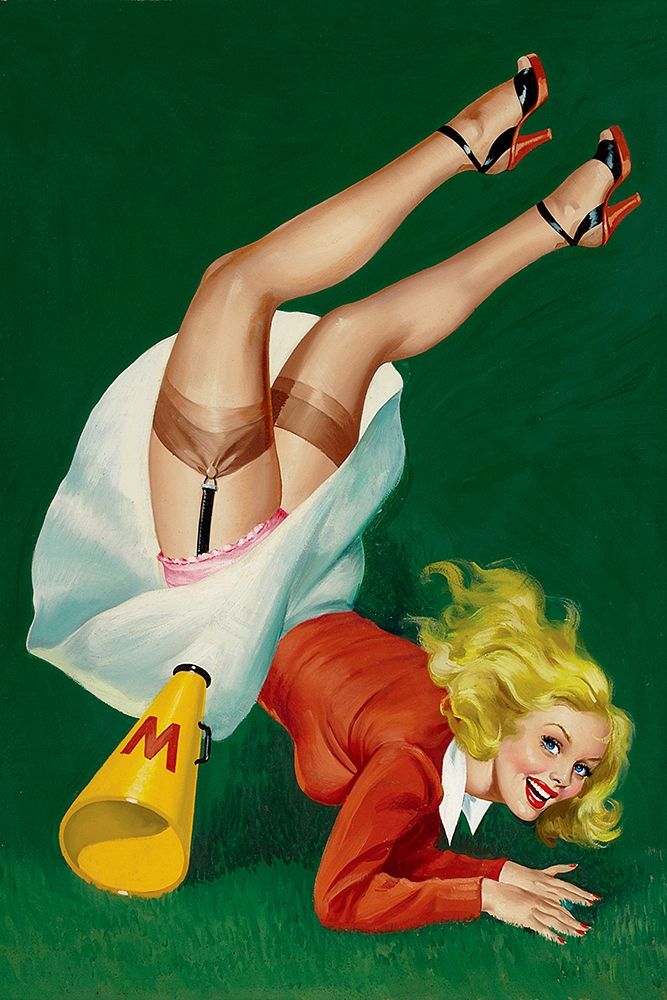 Mid-Century Pin-Ups - Titter Magazine - Cheerleader art print by Peter Driben for $57.95 CAD