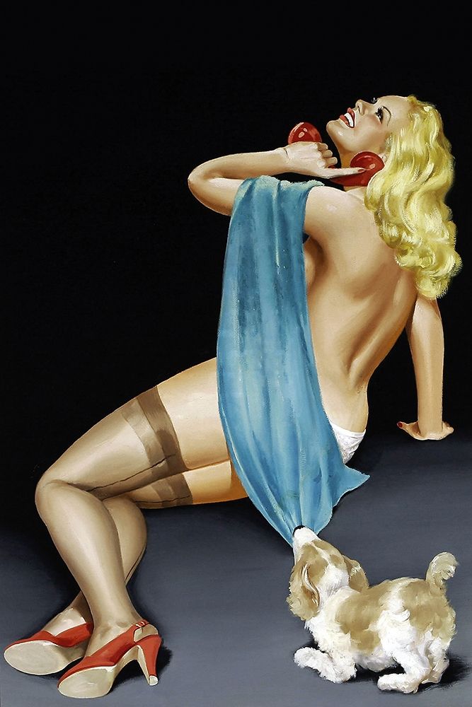 Mid-Century Pin-Ups - Phone Talk art print by Peter Driben for $57.95 CAD