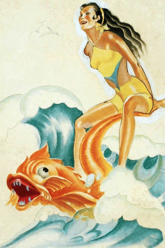 Mid-Century Pin-Ups - Whisper Magazine - Wave Rider art print by Peter Driben for $57.95 CAD