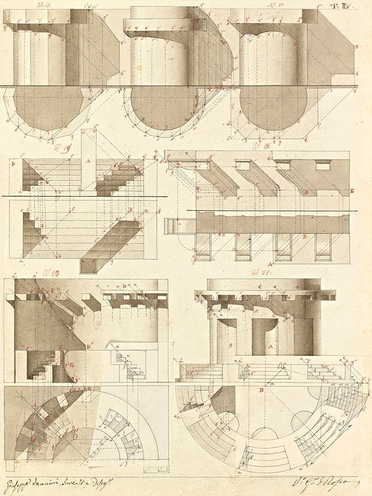 Plate 50 for Elements of Civil Architecture, ca. 1818-1850 art print by Giuseppe Vannini for $57.95 CAD