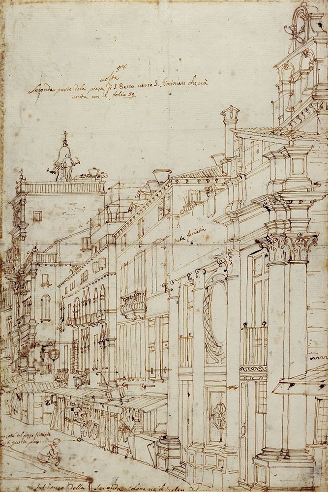 The Campo S. Basso: The North Side with the Church, 1740s art print by Canaletto for $57.95 CAD