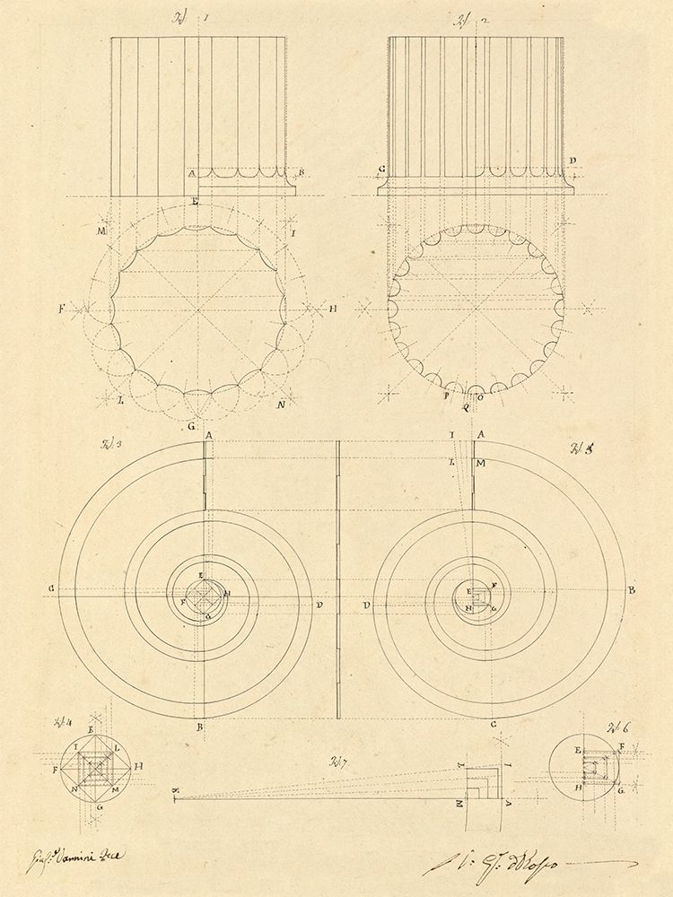 Plate 6 for Elements of Civil Architecture, ca. 1818-1850 art print by Giuseppe Vannini for $57.95 CAD