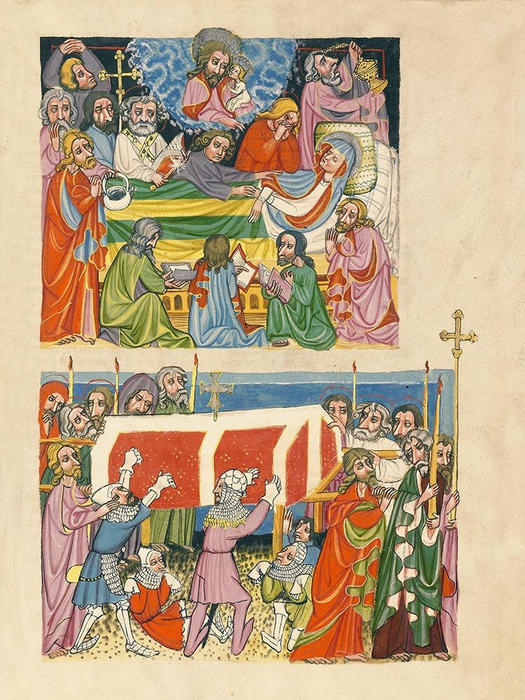 The Death of the Virgin; The Punishment of the Mockers art print by German 15th Century for $57.95 CAD