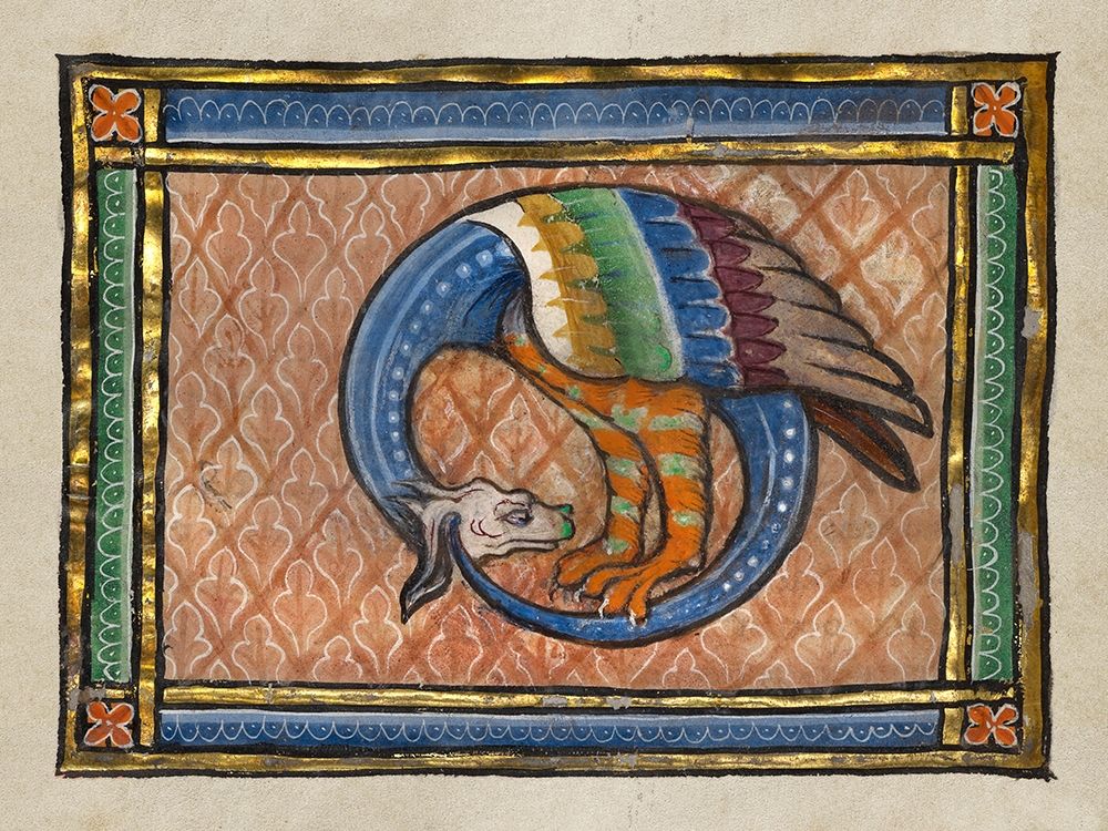 A Dragon-like Snake (detail) art print by Franco-Flemish 13th Century for $57.95 CAD