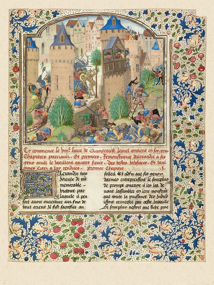 Alexander Fights in the Town of the Sudracae art print by Master of the Jarden de Vertueuse Consolation for $57.95 CAD