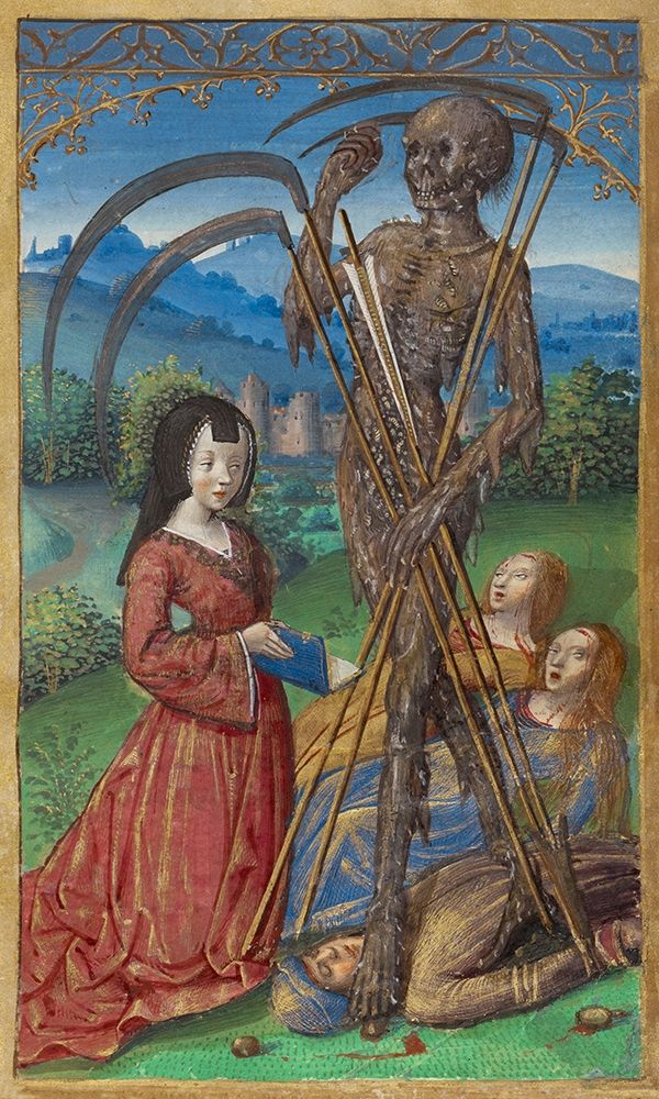 Denise Poncher before a Vision of Death art print by Master of the Chronique Scandaleuse for $57.95 CAD