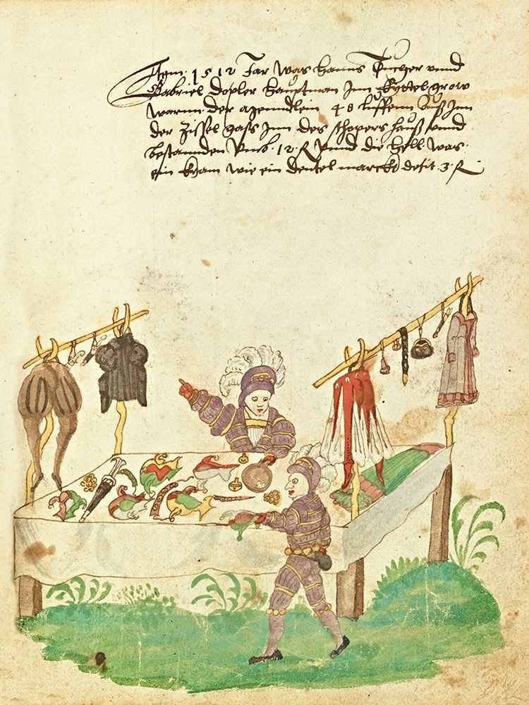 Civic festival of the Nuremberg Schembartlauf - Clothing Table art print by German 16th Century for $57.95 CAD