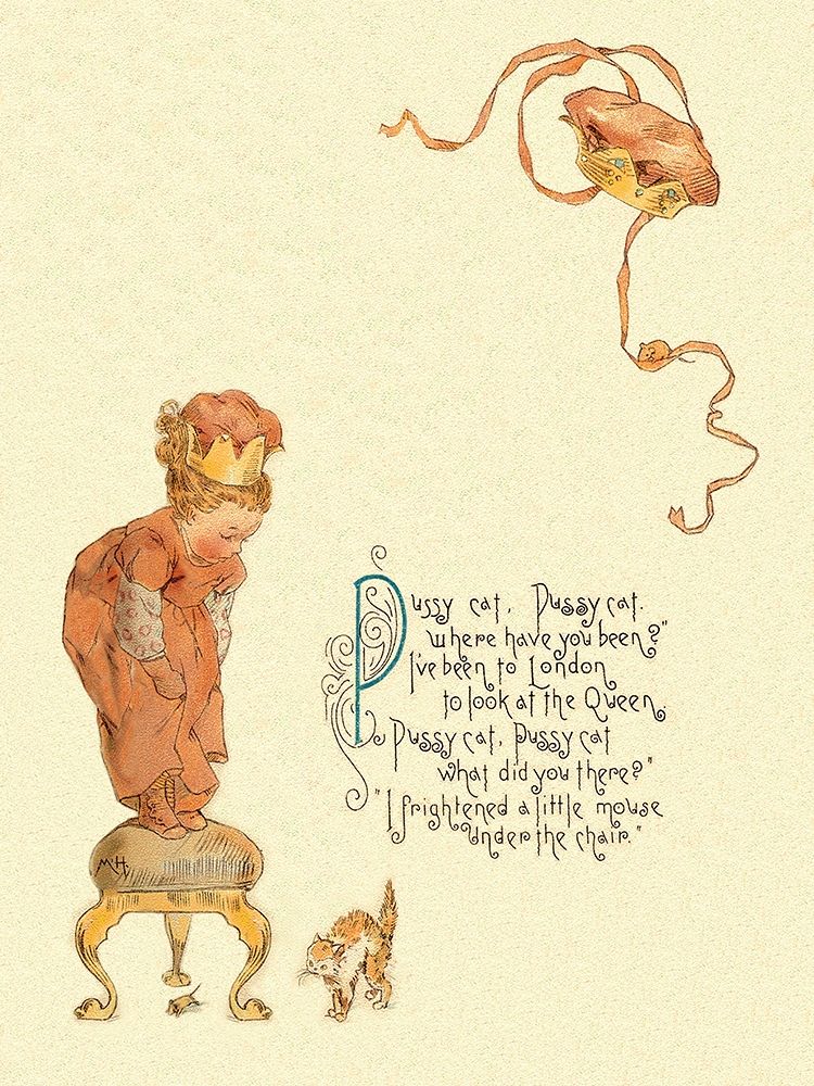 Nursery Rhymes: Pussy Cat, Pussy Cat art print by Maud Humphrey for $57.95 CAD