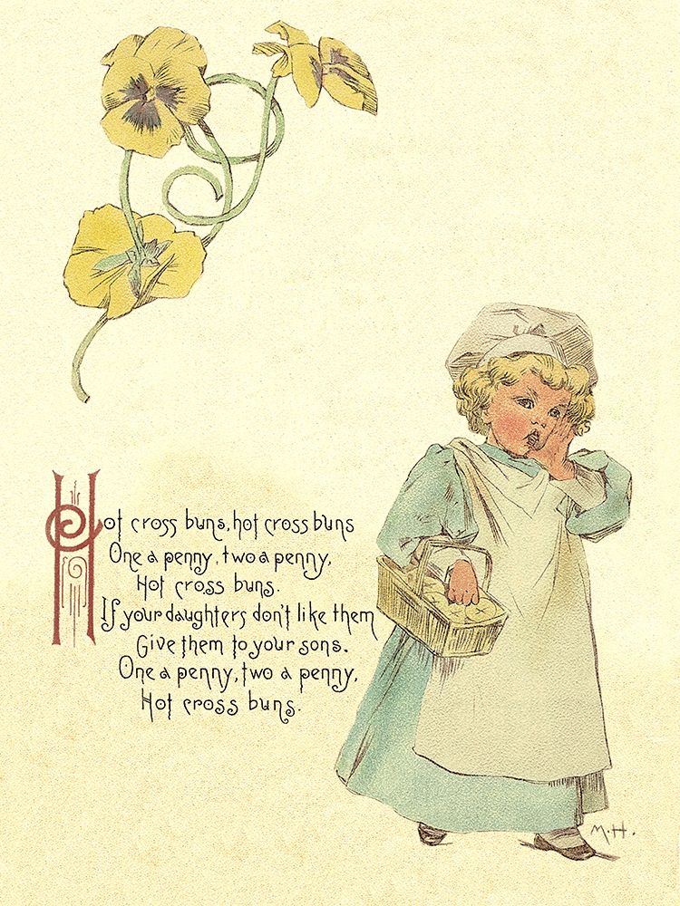 Nursery Rhymes: Hot Cross Buns art print by Maud Humphrey for $57.95 CAD