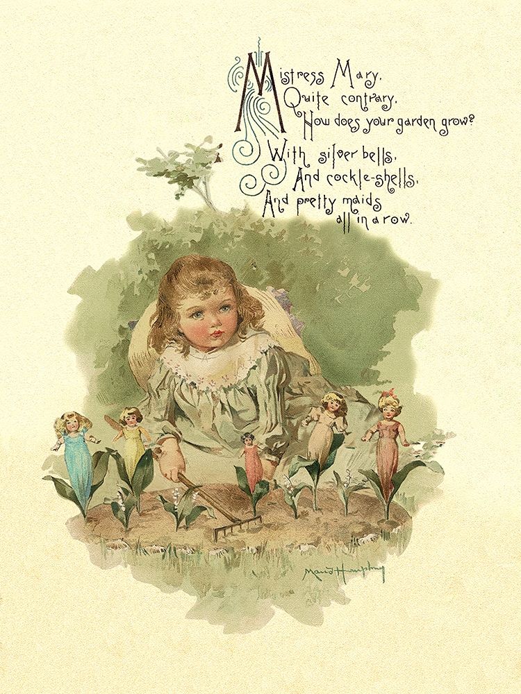 Nursery Rhymes: Mistress Mary Quite Contrary art print by Maud Humphrey for $57.95 CAD