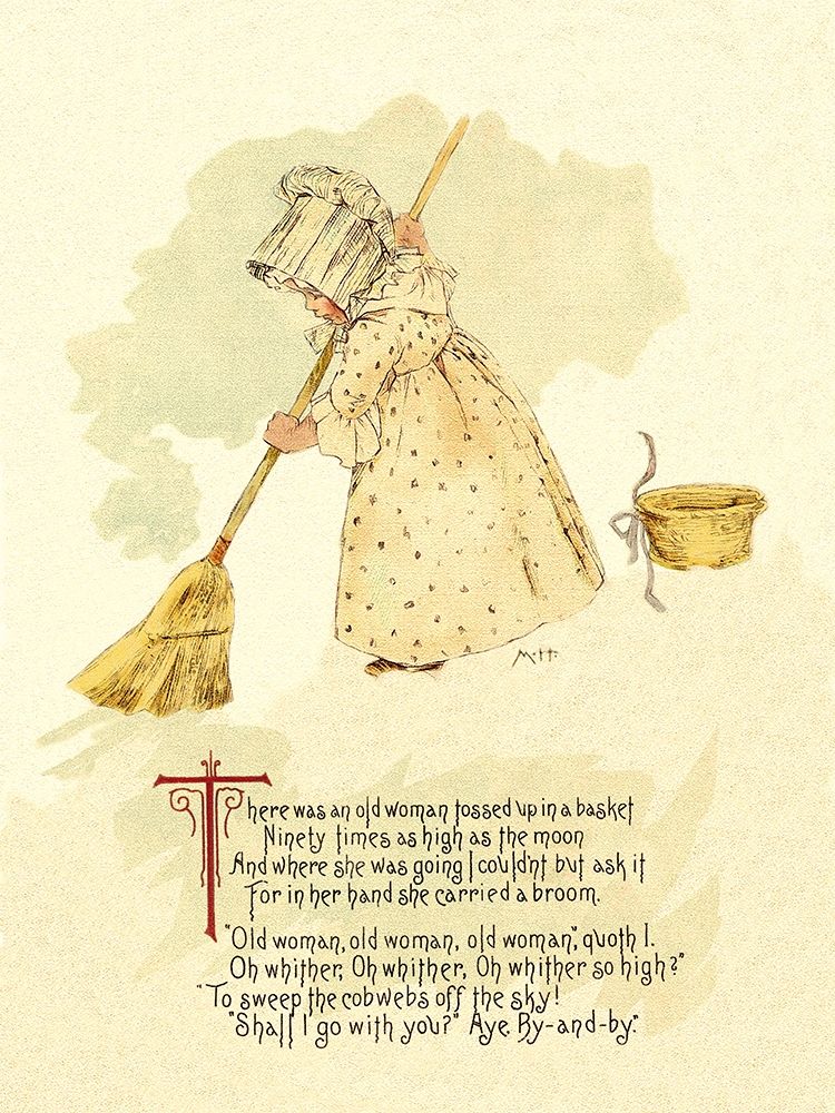 Nursery Rhymes: There Was an Old Woman Tossed Up in a Basket art print by Maud Humphrey for $57.95 CAD