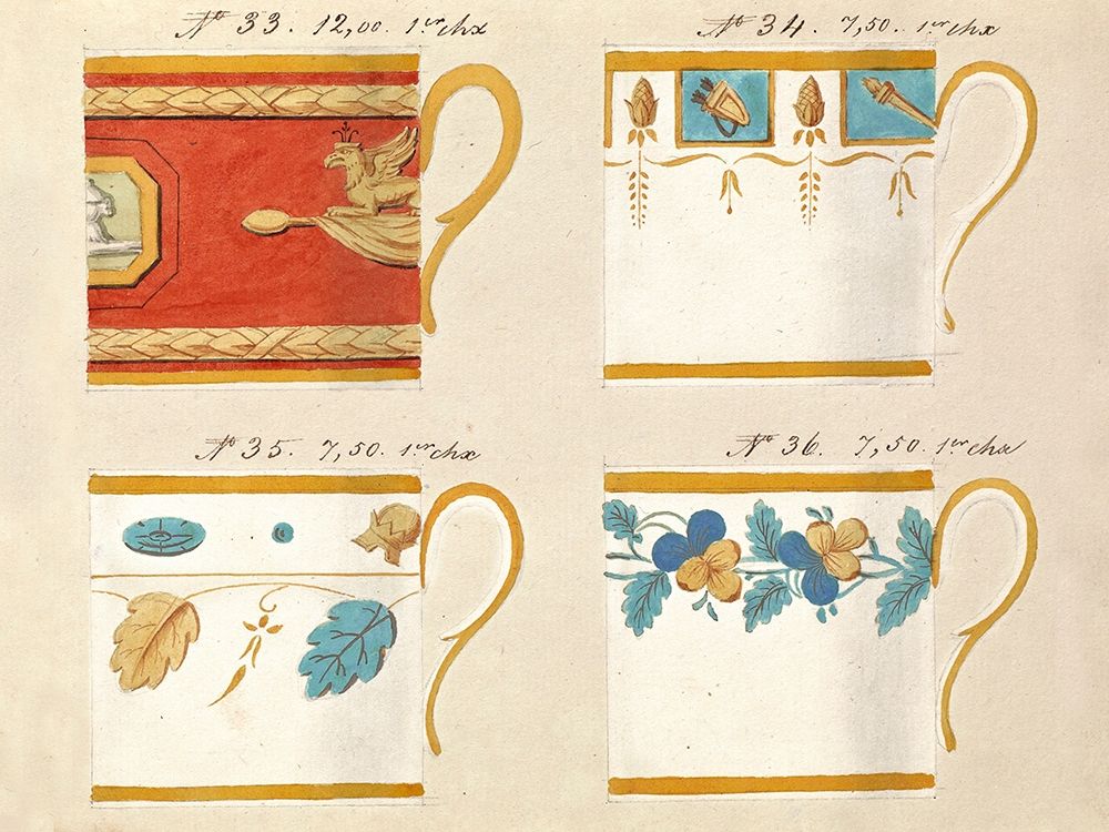 Quatre tasses du 1er choix, ca. 1800-1820 art print by Honore for $57.95 CAD