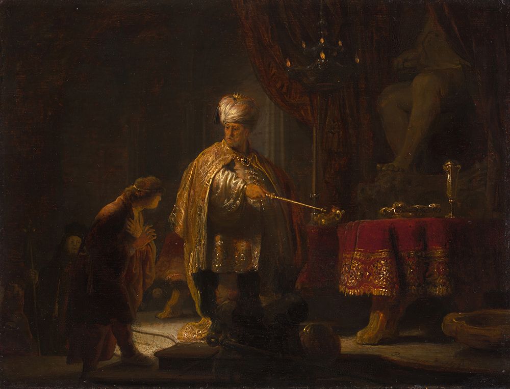 Daniel and Cyrus Before the Idol Bel 1633 art print by Rembrandt for $57.95 CAD