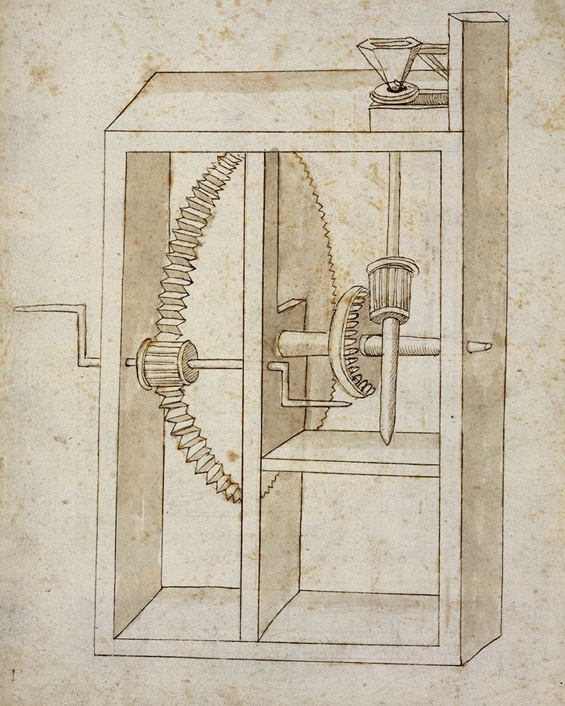Mill powered by crank art print by Francesco di Giorgio Martini for $57.95 CAD