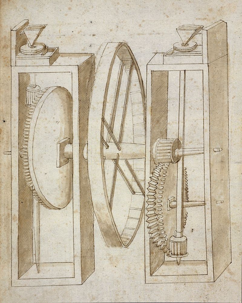Two mills with wheel between art print by Francesco di Giorgio Martini for $57.95 CAD