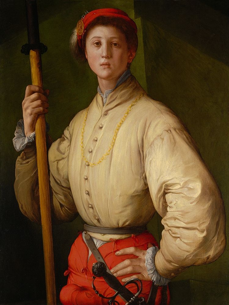 Portrait of a Halberdier (Francesco Guardi?) art print by Pontormo (Jacopo Carucci) for $57.95 CAD