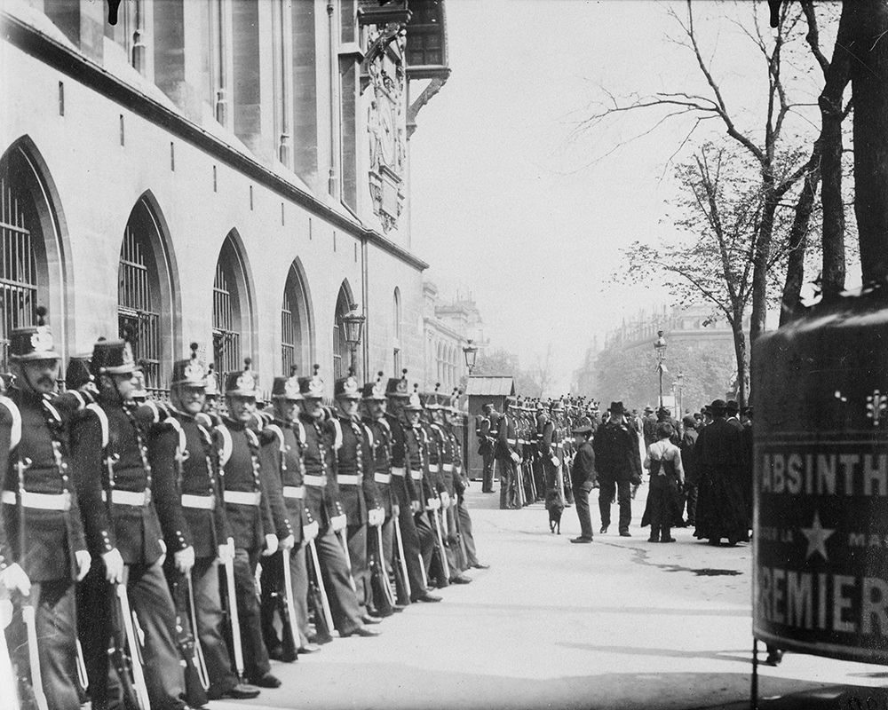 Paris, 1898-1900 - Republican Guards in front of the Palais de Justice art print by Eugene Atget for $57.95 CAD