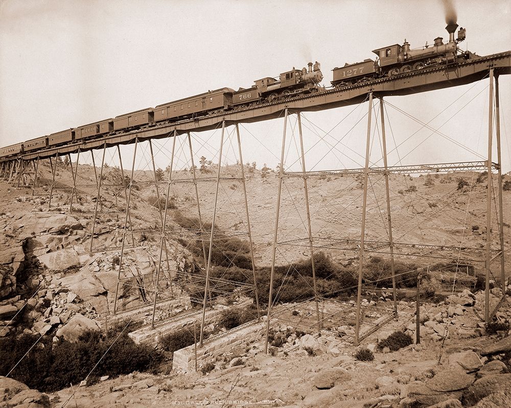 Dale Creek Bridge, Wyoming, Union Pacific Railway, 1885 art print by William Henry Jackson for $57.95 CAD