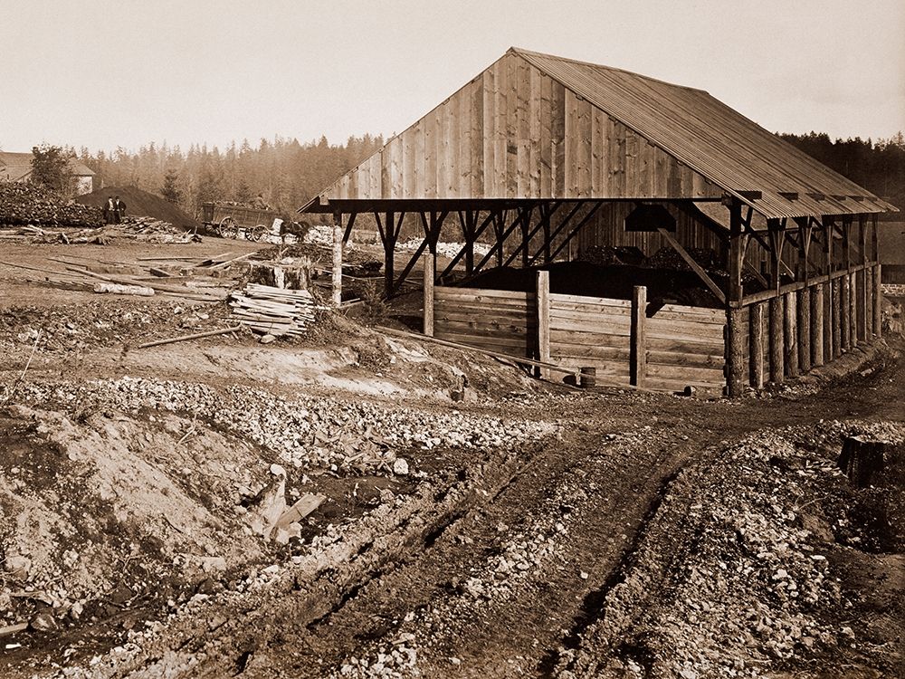 Oswego Iron Works, Willamette River, Oregon, 1867 art print by Carleton Watkins for $57.95 CAD