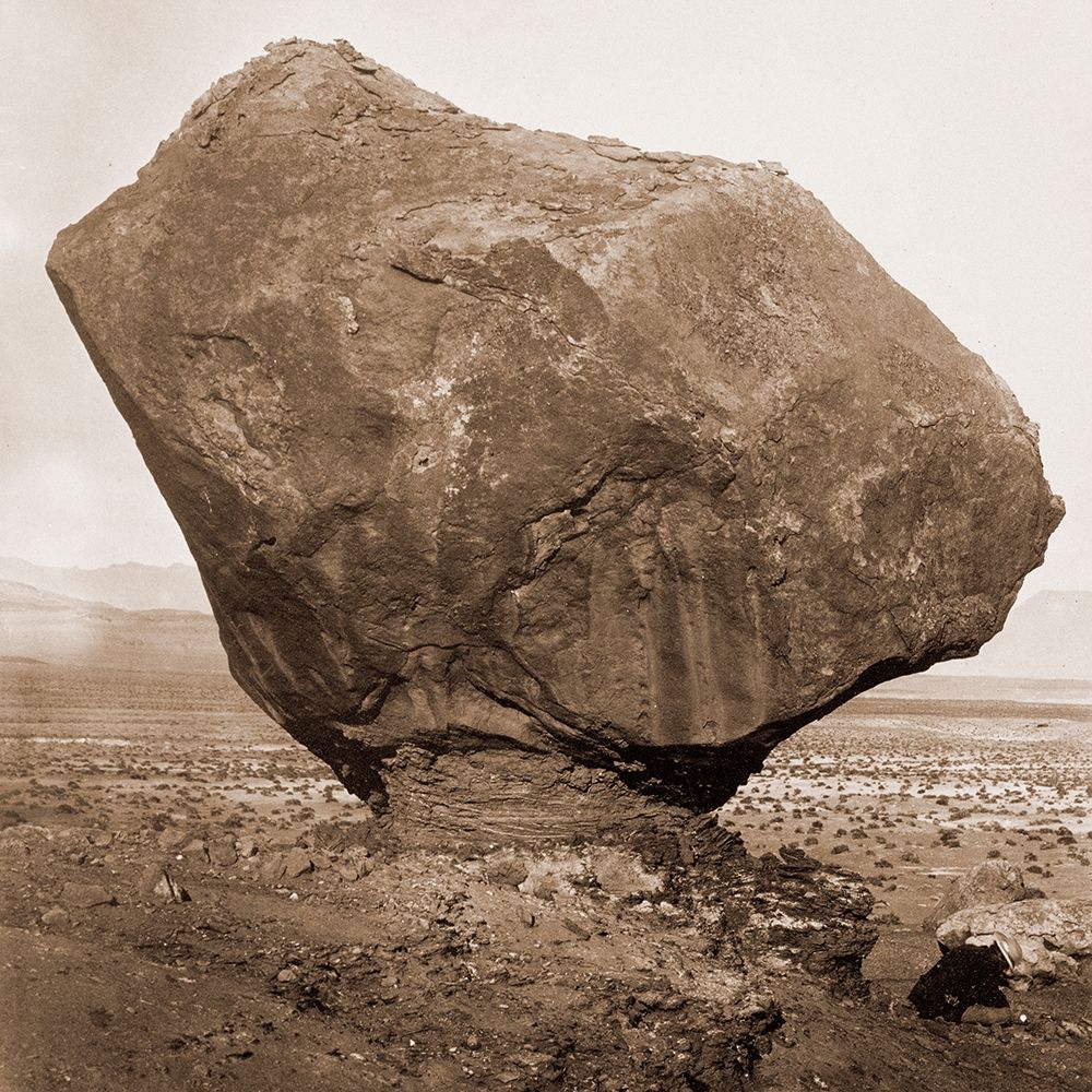 Perched Rock, Rocker Creek, Arizona, with sitting man, 1872 art print by William H. Bell for $57.95 CAD