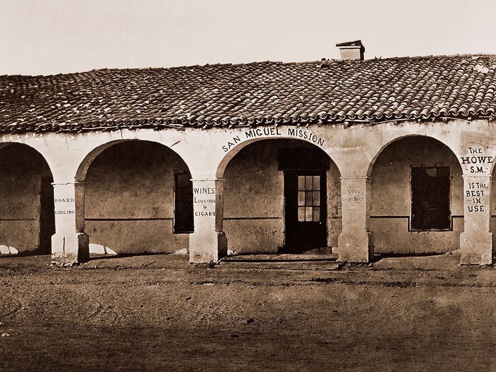 San Miguel Mission, San Miguel, California, 1876-1880 art print by Carleton Watkins for $57.95 CAD