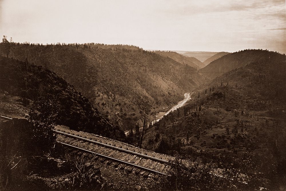 Cape Horn, C.P.R.R., Nevada County, California, about 1880 art print by Carleton Watkins for $57.95 CAD