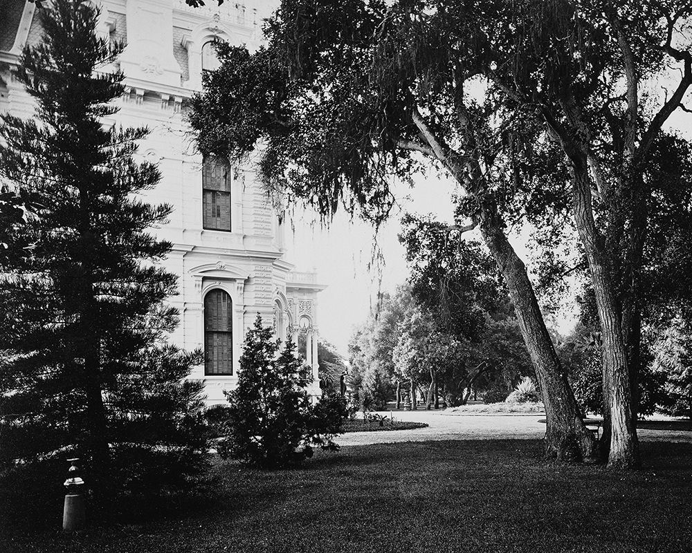 Thurlow Lodge - Lawn and House. From Barron Cluster. Black and white. art print by Carleton Watkins for $57.95 CAD