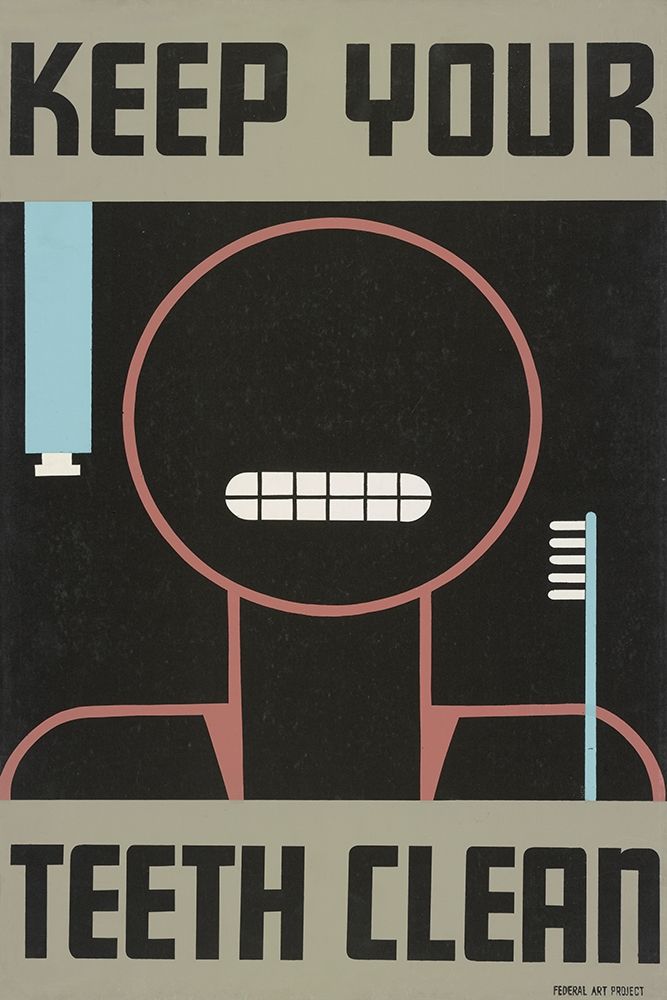 Keep your teeth clean art print by WPA for $57.95 CAD