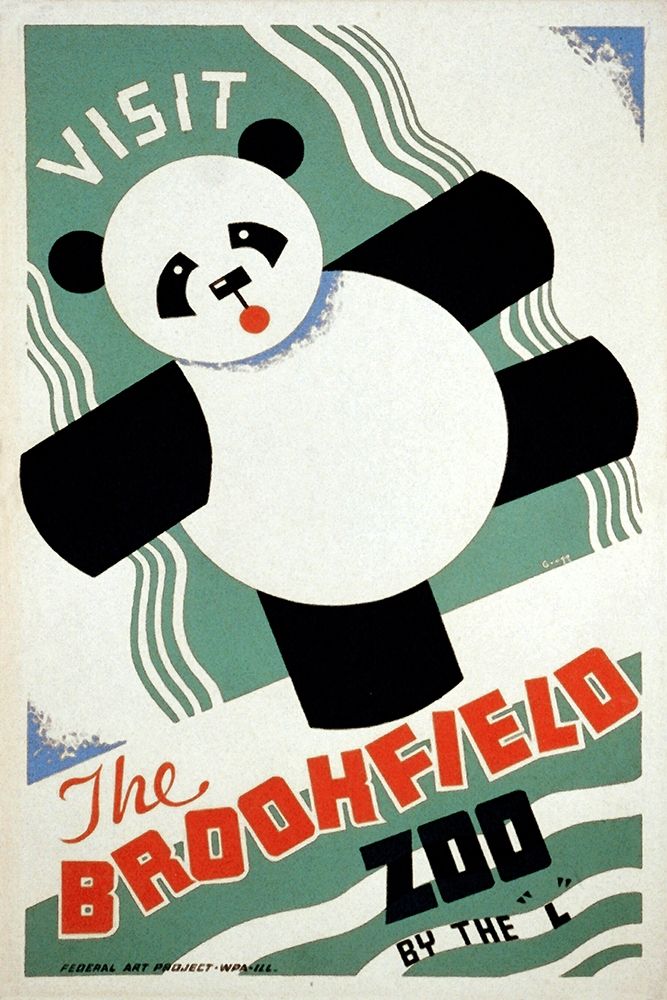 Visit the Brookfield Zoo by the L - Panda art print by Arlington Gregg for $57.95 CAD