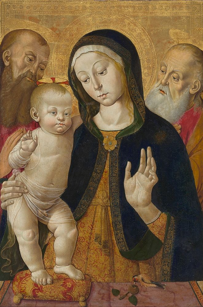 Madonna and Child with Two Hermit Saints art print by Bernardino Fungai for $57.95 CAD