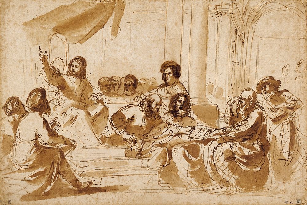 Christ Preaching in the Temple art print by Giovanni Francesco Barbieri for $57.95 CAD