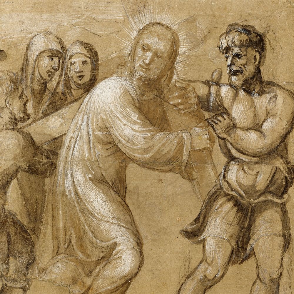 Christ Carrying the Cross (recto); The Resurrection (verso) art print by Giovanni Antonio Bazzi for $57.95 CAD
