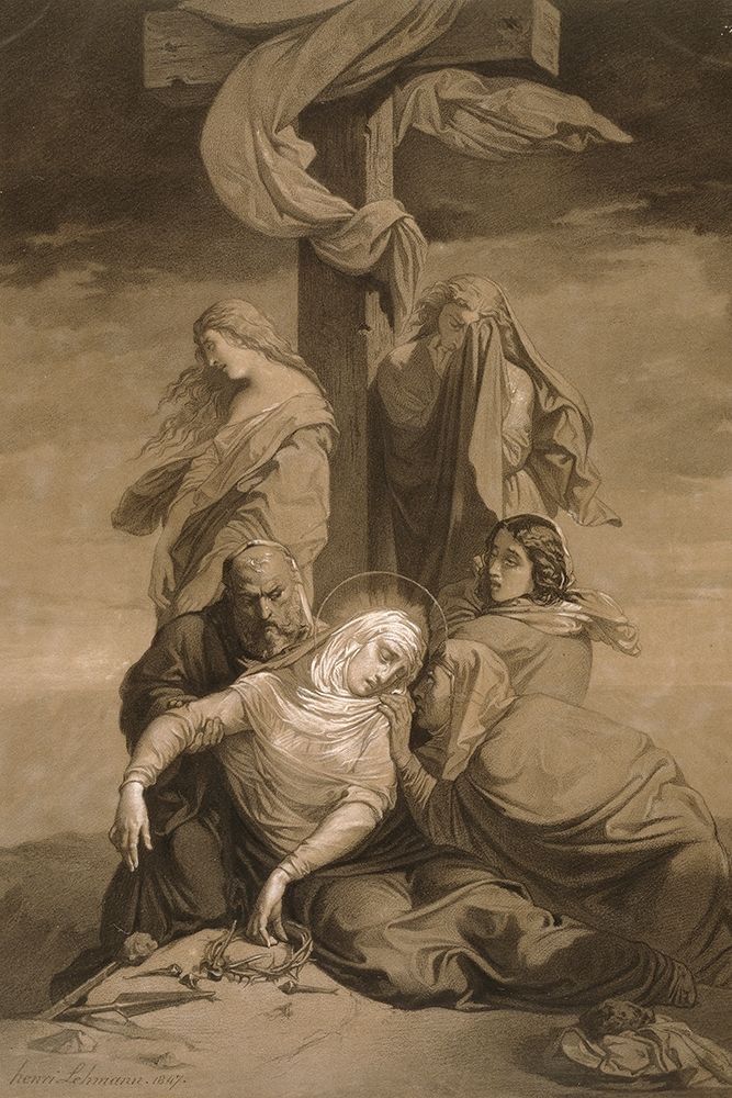 Lamentation at the Foot of the Cross art print by Henri Lehmann for $57.95 CAD