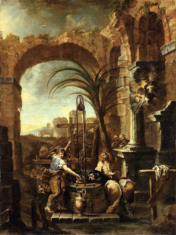 Christ and the Samaritan Woman art print by Alessandro Magnasco for $57.95 CAD
