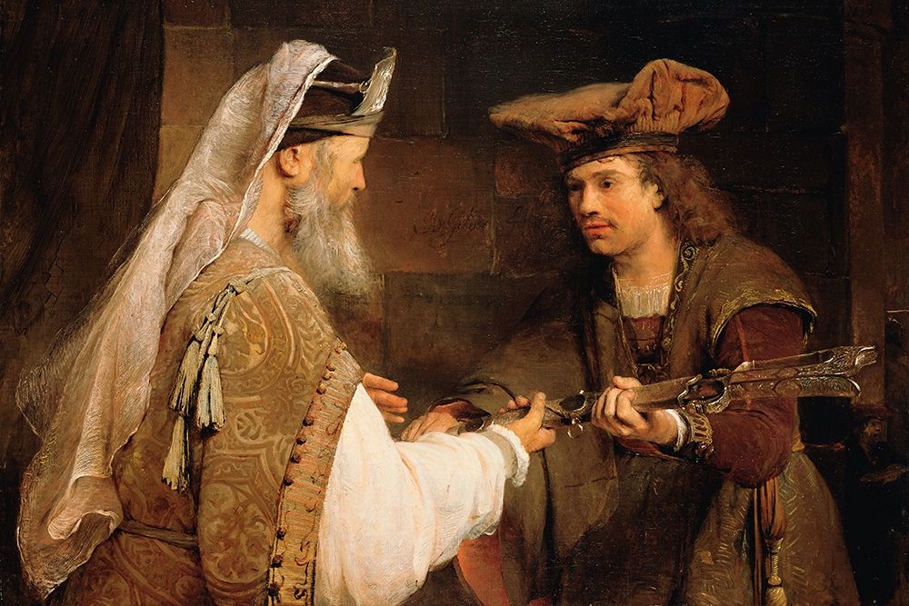 Ahimelech Giving the Sword of Goliath to David art print by Aert de Gelder for $57.95 CAD