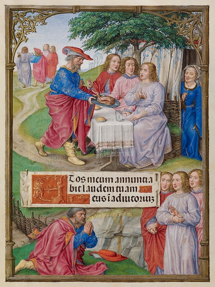 Abraham and the Three Angels art print by Unknown 16th Century Flemish Illuminator for $57.95 CAD