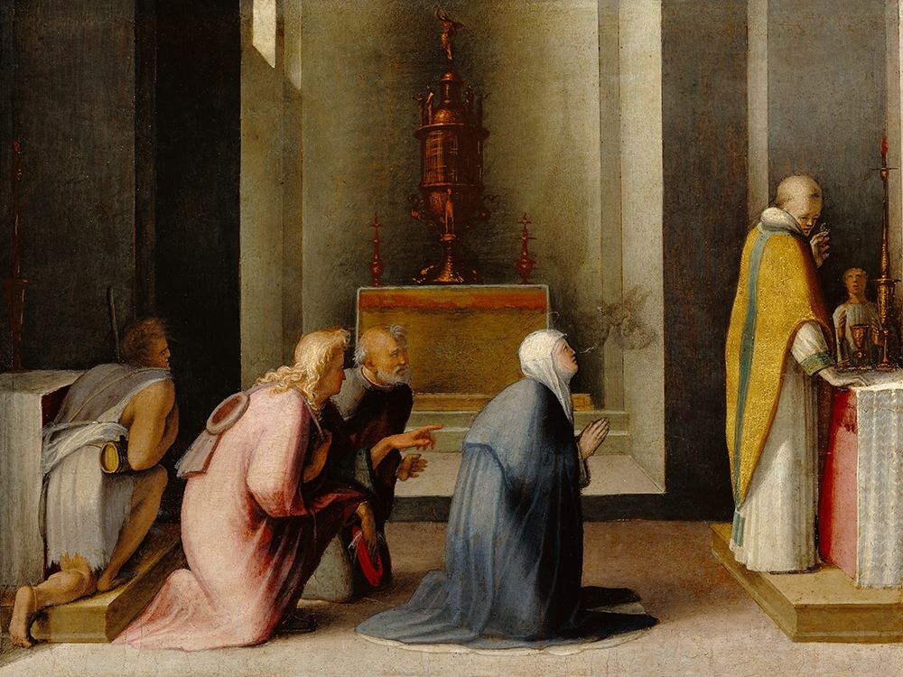 The Miraculous Communion of Saint Catherine of Siena art print by Domenico Beccafumi for $57.95 CAD