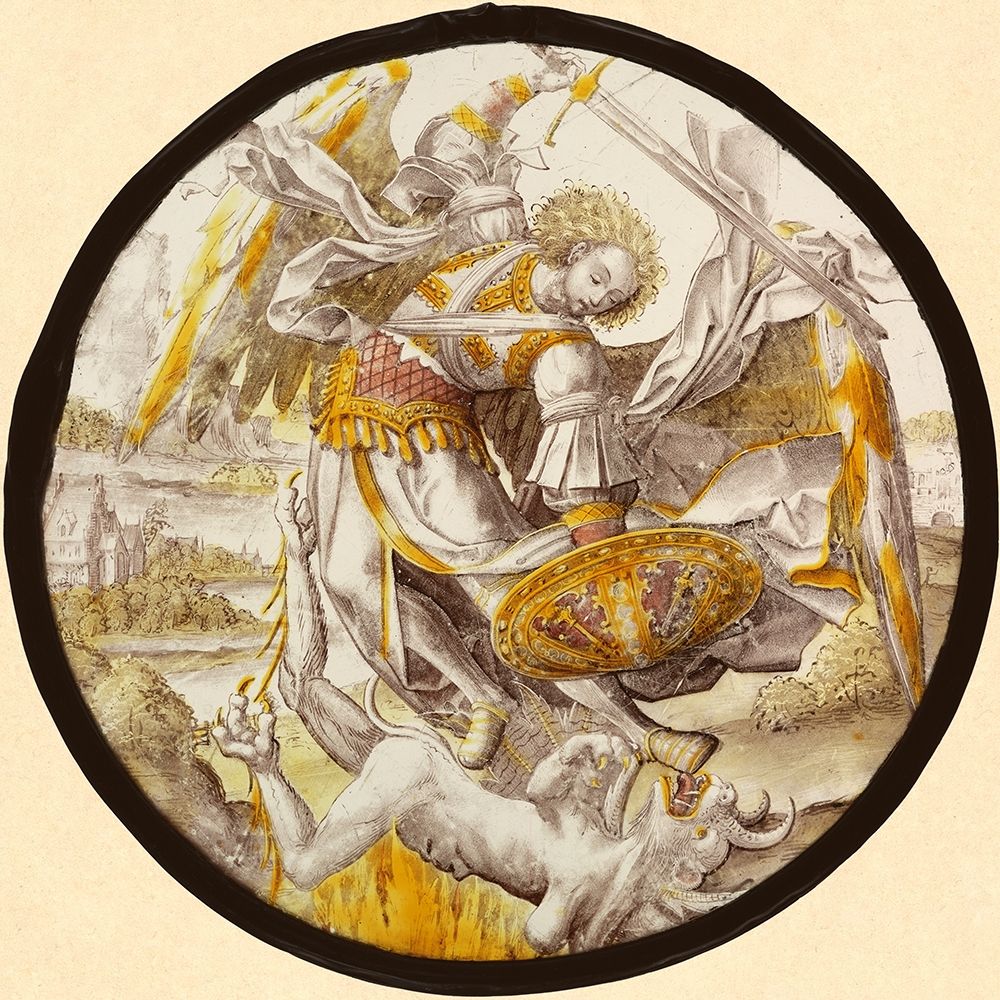 The Archangel Michael Vanquishing the Devil art print by Unknown 16th Century Netherlandish Glassmaker for $57.95 CAD