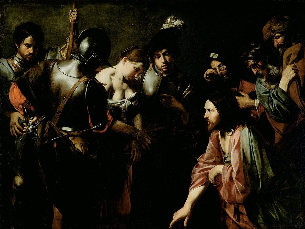 Christ and the Adulteress art print by Valentin de Boulogne for $57.95 CAD