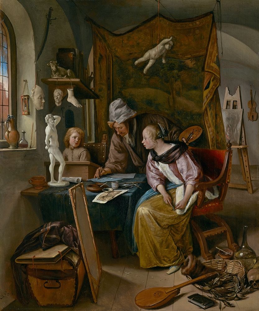 The Drawing Lesson art print by Jan Steen for $57.95 CAD